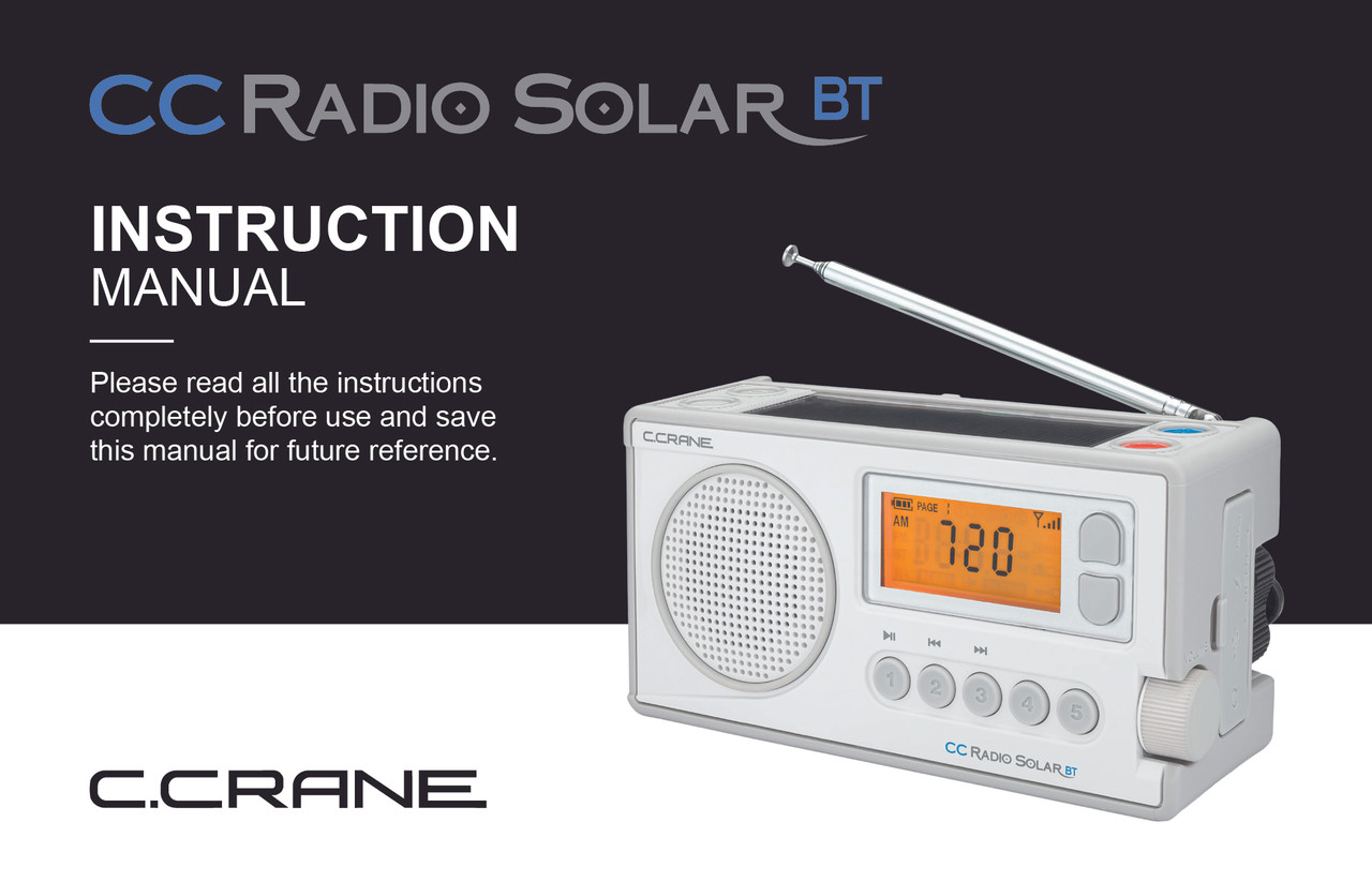 CCRadio Solar Bluetooth Instruction Manual