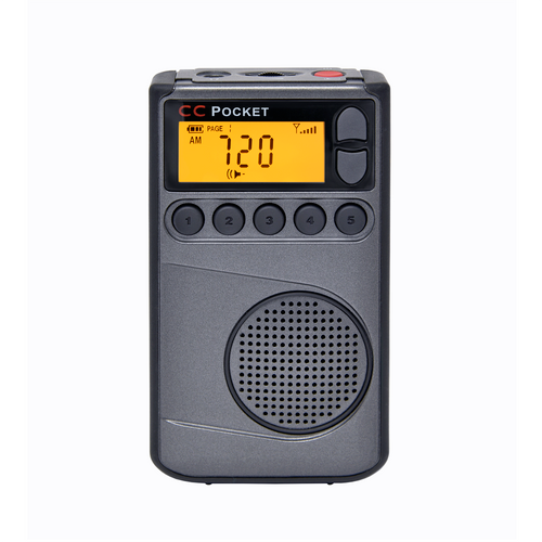 CC Pocket AM, FM, NOAA Weather Radio + Alert with Clock and Sleep Timer