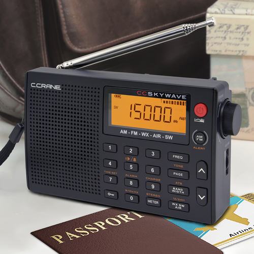 CC Skywave AM, FM, Shortwave, Weather + Alert and VHF Airband Small  Portable Travel Radio