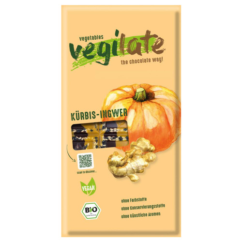 Coppeneur Vegilate Pumpkin-Ginger Organic Bar 85g