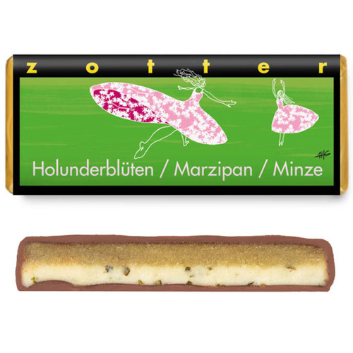 Zotter Elderflower, Marzipan, Mint 70g