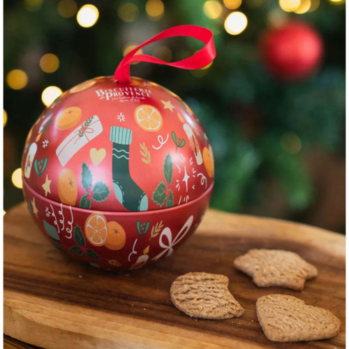 Biscuiterie de Provence Organic Sable Noel Biscuits Bauble Tin 80g Biscuiterie de Provence Organic Sable Noel Biscuits Bauble Tin 80g