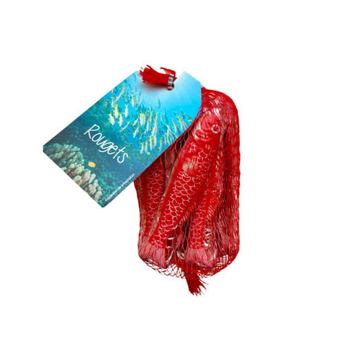 Schaal Filled Milk Chocolate Red Mullets in Red Fish Net 80g