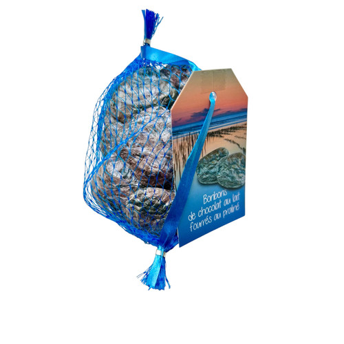 Schaal Milk Chocolate Hazelnut Praline Oysters in a Fish Net 100g