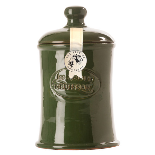 Gruissan Organic Coarse Salt with Fennel & Rosemary, Green Earthenware 500g