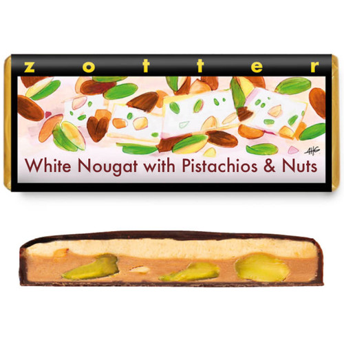 Zotter White Nougat with Pistachios & Nuts 70g