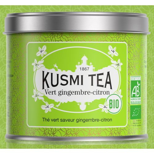 Kusmi Ginger-Lemon Organic Loose Green Tea Tin 100g
