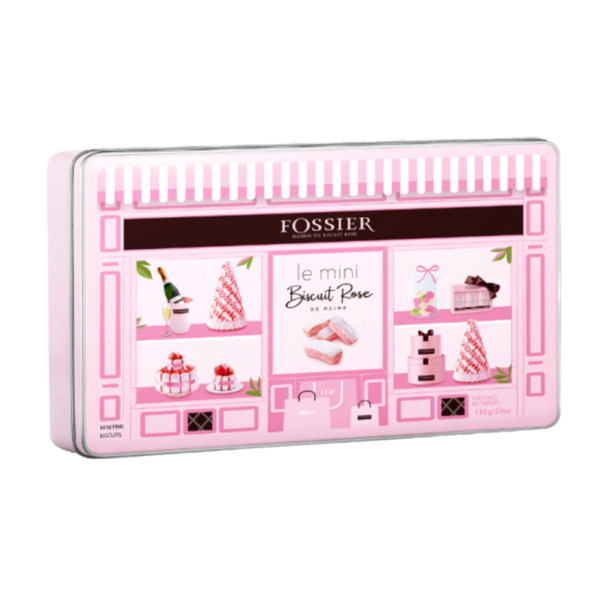 Fossier Biscuit Rose 'La Boutique' Pink Biscuit Tin 110g