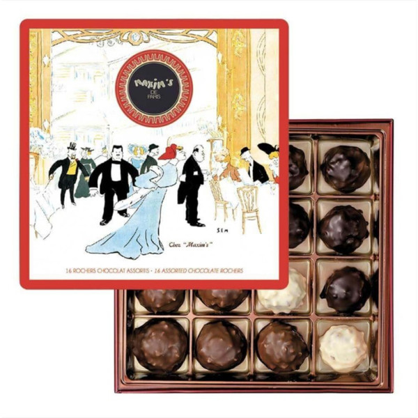 Maxim's Square Tin of 16 Assorted Rochers 140g