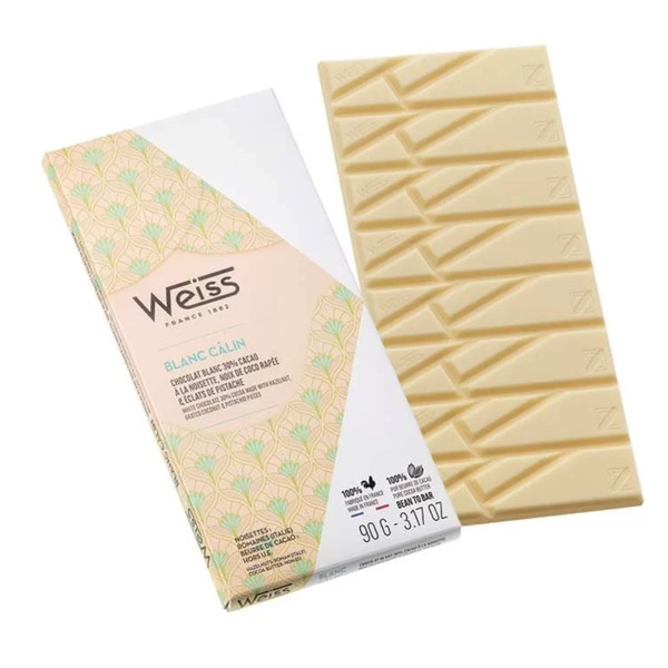 Weiss Blond Calin Oryola Chocolate Bar with Pistachio, Coconut & Hazelnut 30% 90g