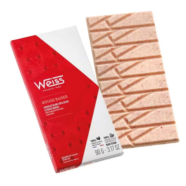 Weiss Rouge Baiser White Chocolate Bar with Red Fruits 29% 90g