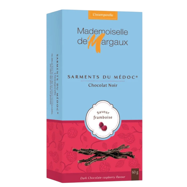 Mademoiselle de Margaux Sarments du Médoc Dark Raspberry Chocolate Sticks 60g
