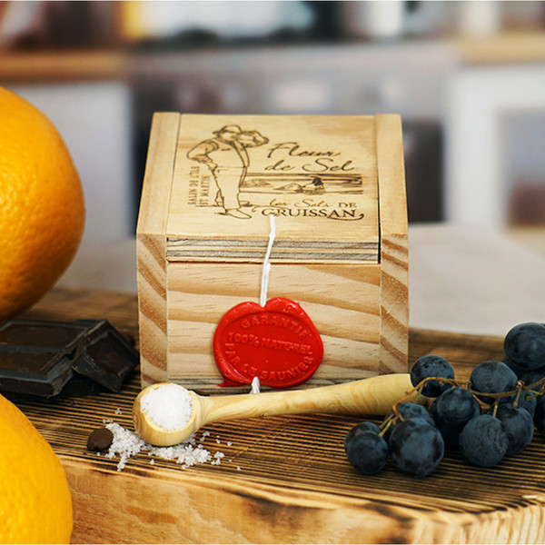 Gruissan Fleur de Sel in a Wooden Box 125g