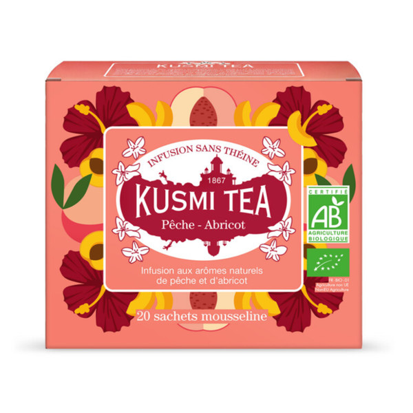 Kusmi Organic Peach & Apricot Herbal Tea 20 Bags 40g