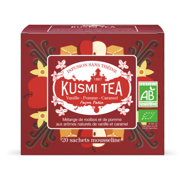 Kusmi Organic Vanilla-Apple-Caramel Rooibos Tea 20 Bags 40g