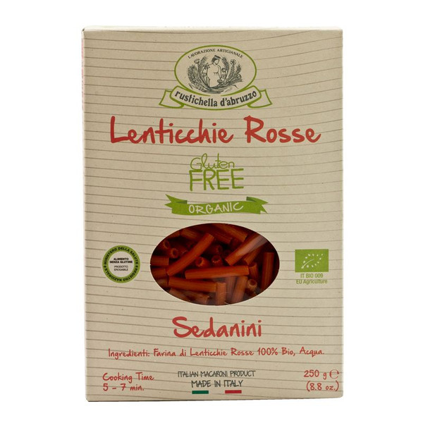 Rustichella Sedanini Lenticchie Rosse Gluten Free Organic 250g