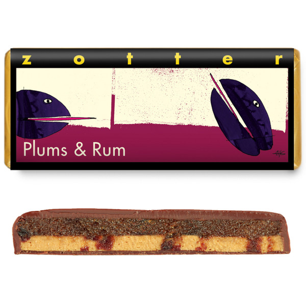 Zotter Plum Marzipan & Rum 70g