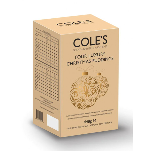 Cole's Selection 4 Luxury Christmas Puddings 4x112g