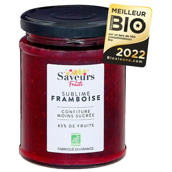 Saveurs Raspberry Sublime Reduced Sugar Jam Organic 310g