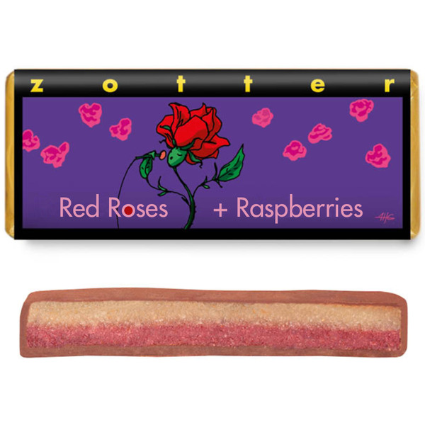 Zotter Red Roses + Raspberries 70g