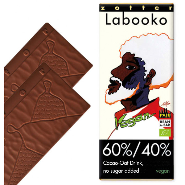 Zotter Labooko 60% Cacao - 40% Oat No Sugar Vegan 70g