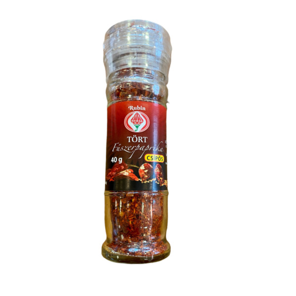 Rubin HOT Hungarian Paprika Flakes Mill 40g