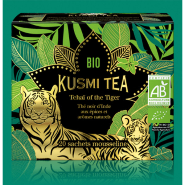 Kusmi Tchai of the Tiger 20 Black Tea Teabags Box Organic 40g