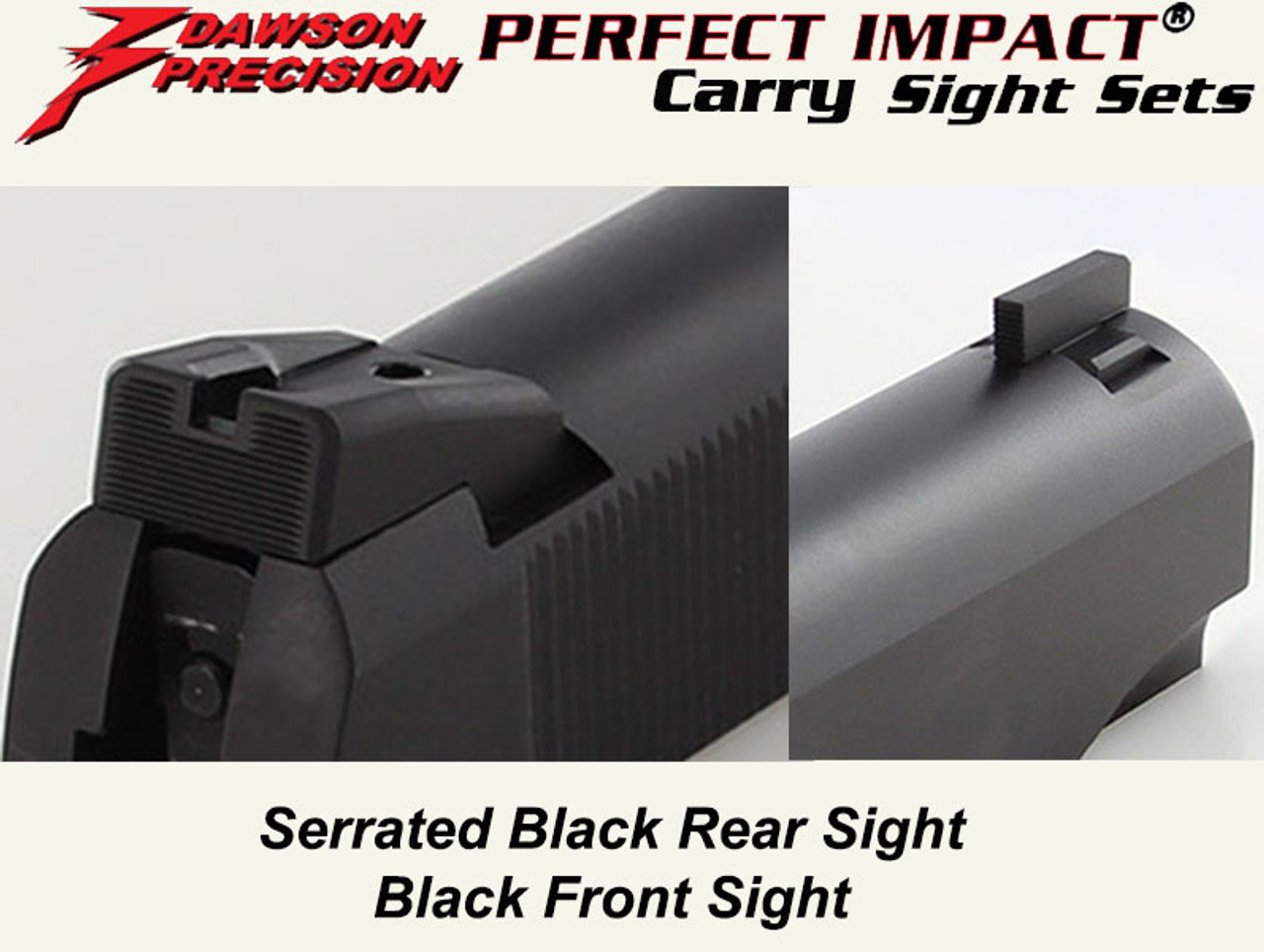 Dawson Precision Gsg 1911 22 Fixed Carry Sight Set Black Rear And Black Front Dawson 8882