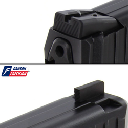 Sight Set for HK VP9, Fixed Carry Black Rear & Black Front, by Dawson Precision®