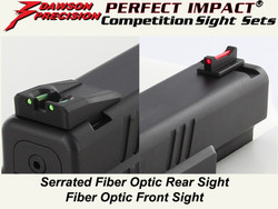 Sight Set, for Springfield XD®/XD-M® Pistols, Fixed Competition Fiber Optic Rear and Fiber Optic Front, for Dawson Precision® Sight Set, for Springfield XD®/XD-M® Pistols, Fixed Competition Fiber Optic Rear and Fiber Optic Front, for Dawson Precision®