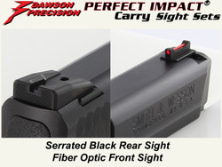 Sight Set, for Smith & Wesson® M&P® Pistols, Fixed Carry Black Rear and Fiber Optic Front, by Dawson Precision®