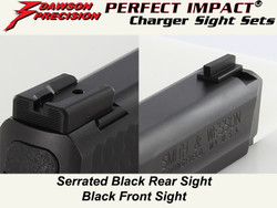 Sight Set, for Smith & Wesson® M&P® Pistols, Fixed Charger Black Rear and Black Front, by Dawson Precision®