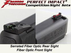 Sight Set, for Smith & Wesson® M&P®22 Pistols, Fixed Competition Fiber Optic Rear and Fiber Optic Front, by Dawson Precision®