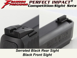 Sight Set, for Smith & Wesson® M&P®22 Pistols, Fixed Competition Black Rear and Black Front, by Dawson Precision®