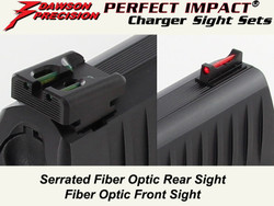 Sight Set, for Walther PPQ®/P99® Pistols, Fixed Charger Fiber Optic Rear and Fiber Optic Front, by Dawson Precision® Sight Set, for Walther PPQ®/P99® Pistols, Fixed Charger Fiber Optic Rear and Fiber Optic Front, by Dawson Precision®