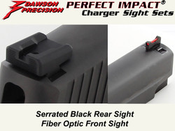 Sight Set, for Sig Sauer® P Series Pistols, Fixed Charger Black Rear and Fiber Optic Front, by Dawson Precision®