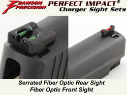 Sight Set, for Sig Sauer® P Series Pistols, Fixed Charger Fiber Optic Rear and Fiber Optic Front, by Dawson Precision® Sight Set, for Sig Sauer® P Series Pistols, Fixed Charger Fiber Optic Rear and Fiber Optic Front, by Dawson Precision®