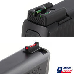 Sight Set for Smith & Wesson M&P Shield, Fixed Charger Fiber Optic Rear & Fiber Optic Front, by Dawson Precision®
