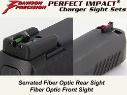 Sight Set, for Smith & Wesson® M&P® SHIELD Pistols, Fixed Charger Fiber Optic Rear and Fiber Optic Front, by Dawson Precision® Sight Set, for Smith & Wesson® M&P® SHIELD Pistols, Fixed Charger Fiber Optic Rear and Fiber Optic Front, by Dawson Precision®