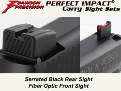 Sight Set, for Smith & Wesson® M&P®22 Compact Pistols, Fixed Carry Black Rear and Fiber Optic Front, Suppressor Height, by Dawson Precision®