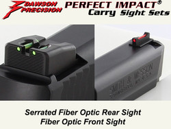Sight Set, for Smith & Wesson® M&P®22 Compact Pistols, Fixed Carry Fiber Optic Rear and Fiber Optic Front, by Dawson Precision®