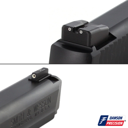Sight Set for Smith & Wesson M&P22 Compact, Fixed Carry Tritium Rear & Tritium Front, by Dawson Precision®