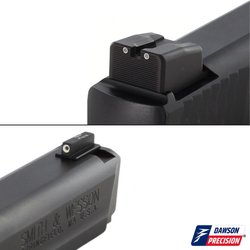 Sight Set for Smith & Wesson M&P22 Compact, Fixed Carry Tritium Rear & Tritium Front, Suppressor Height, by Dawson Precision®