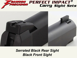 Sight Set, for GSG 1911® .22 Pistols, Fixed Carry Black Rear and Black Front, by Dawson Precision®