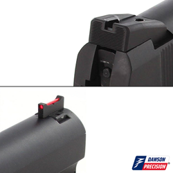 Sight Set for GSG 1911 .22cal, Fixed Carry Black Rear & Fiber Optic Front, by Dawson Precision®
