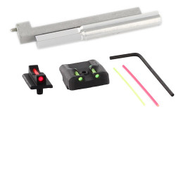 Sight Set, for Kahr® CW/CM Pistols w/ New Dovetail, Fixed Carry Fiber Optic Rear and Fiber Optic Front, by Dawson Precision®