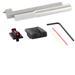 Sight Set, for Kahr® CW/CM Pistols w/ New Dovetail, Fixed Carry Black Rear and Fiber Optic Front, by Dawson Precision®