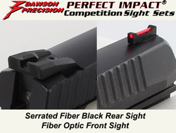 Sight Set, for CZ P-09®/P-07 Pistols, Fixed Competition Black Rear and Fiber Optic Front, by Dawson Precision®