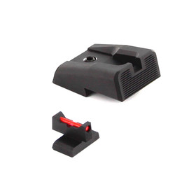 Sight Set, for Smith & Wesson® 1911/1911 E-Series Pistols, Fixed Carry Black Rear and Fiber Optic Front, by Dawson Precision®