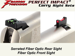 Sight Set, for Browning® Hi-Power Pistols, Fixed Carry Fiber Optic Rear and Fiber Optic Front, by Dawson Precision® Sight Set, for Browning® Hi-Power Pistols, Fixed Carry Fiber Optic Rear and Fiber Optic Front, by Dawson Precision®